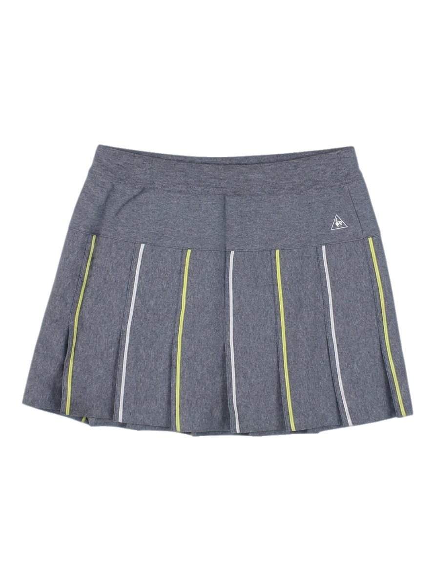 그레이 컬러 블록 플리츠 스커트