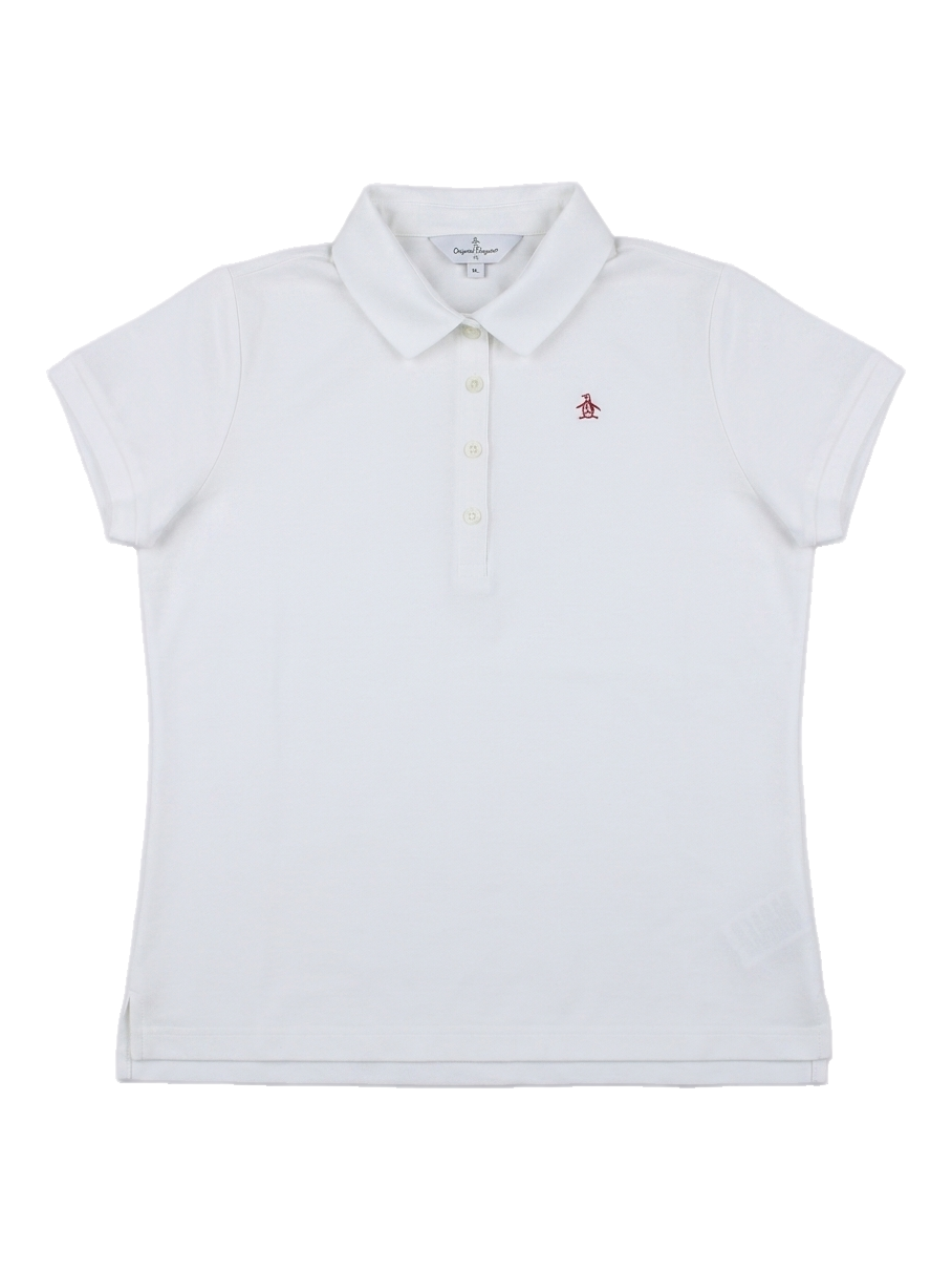 여성 화이트 반팔 카라티셔츠