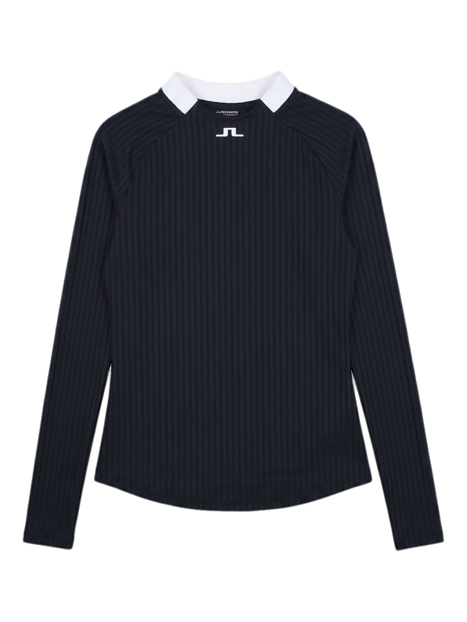 제이린드버그 블랙 골지 롱슬리브 티셔츠