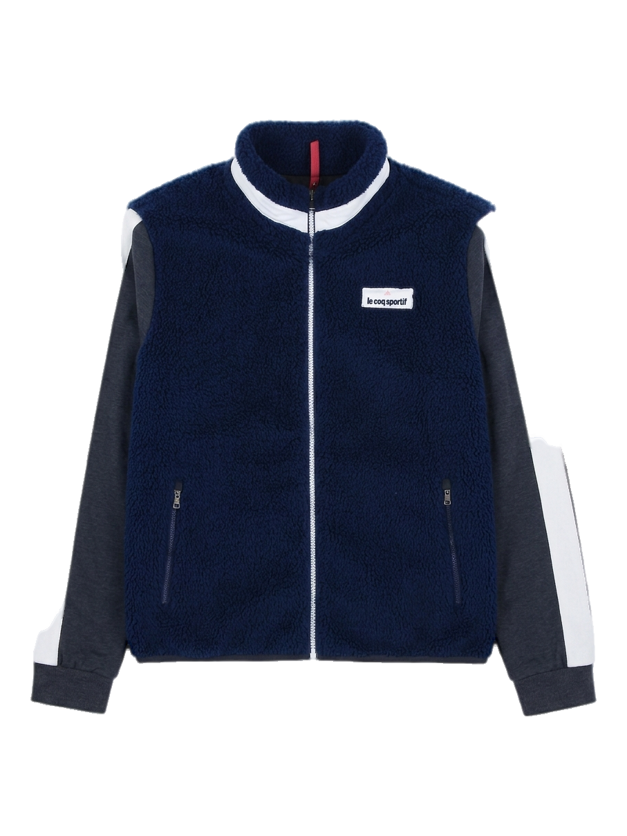 르꼬끄 스포르티브 네이비/그레이 배색 플리스 자켓