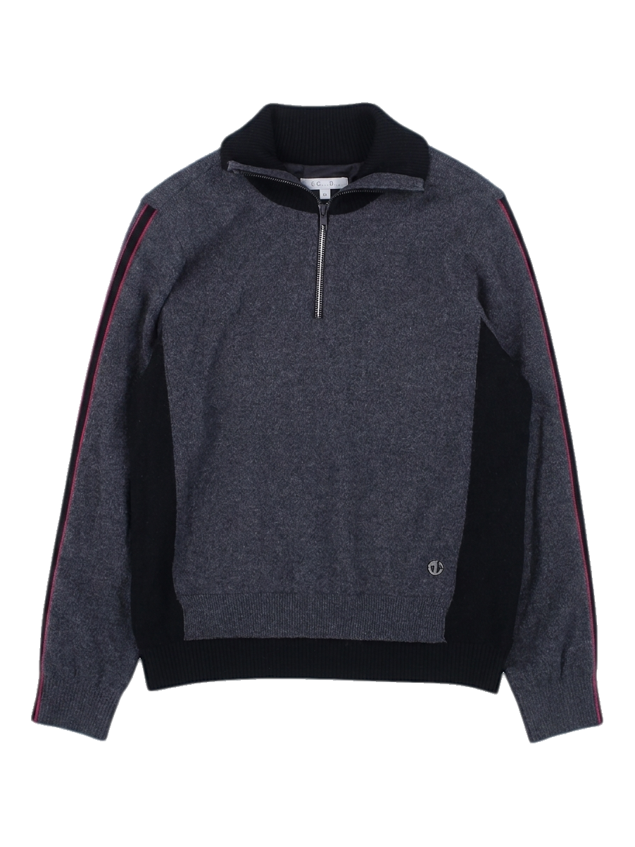 그레이 하프 집업 니트