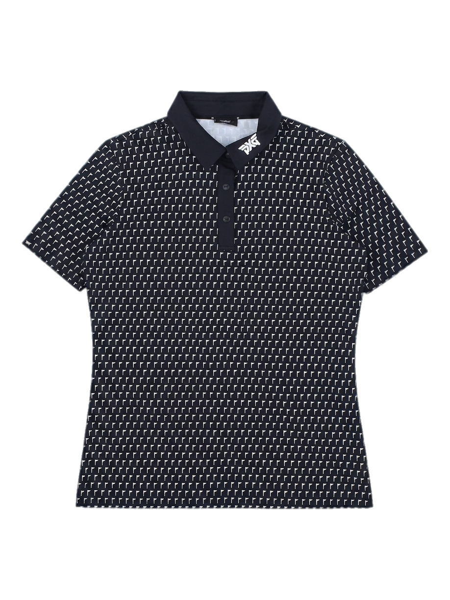 PXG 남성 깃발 패턴 반팔 카라티