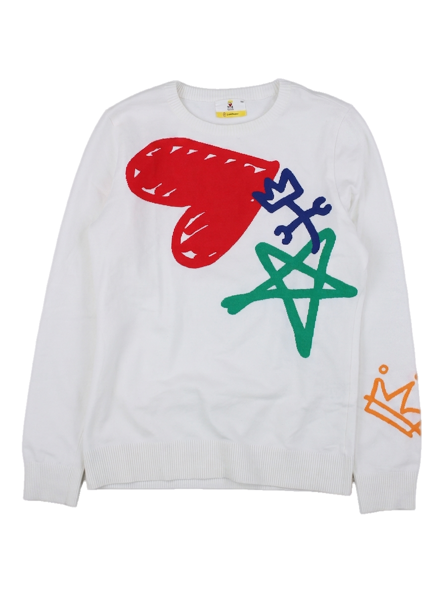 캐스트바작 아트웍 화이트 니트 스웨터