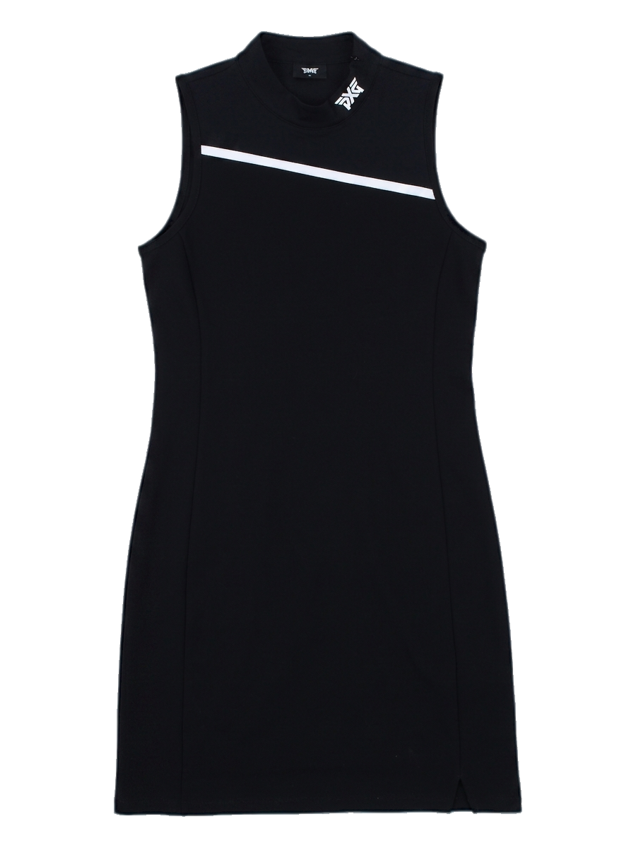 블랙 슬리브리스 골프 원피스