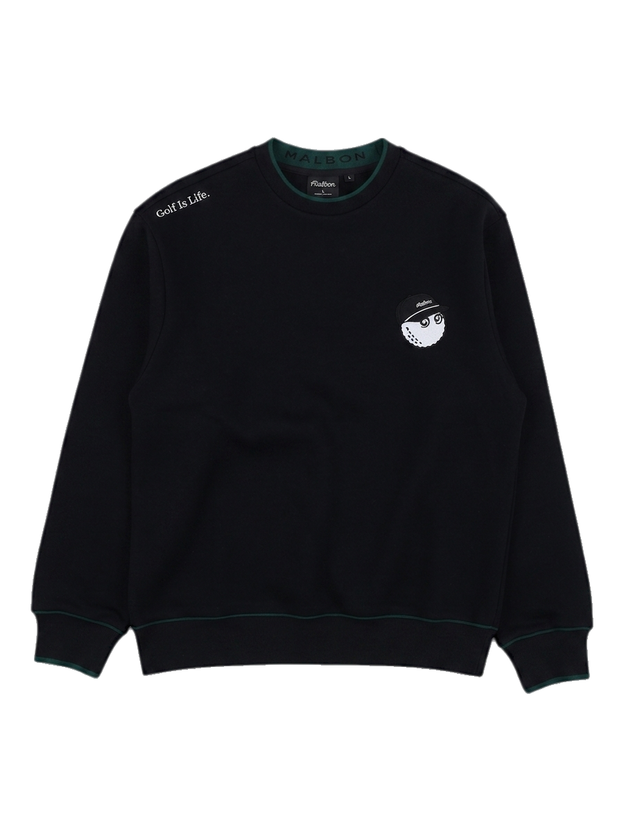 말본 골프 블랙 크루넥 맨투맨