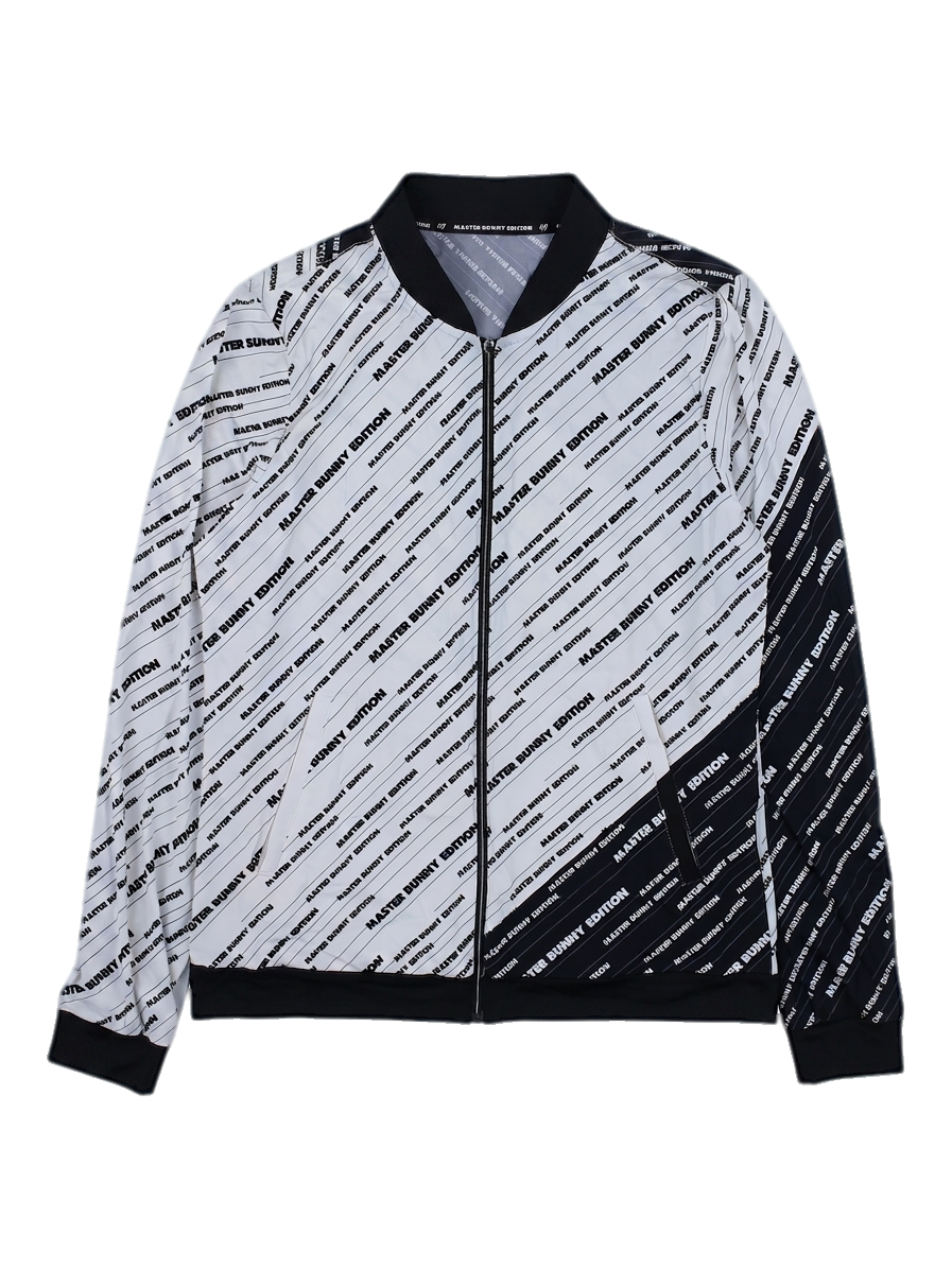 블랙/화이트 패턴 지퍼 점퍼