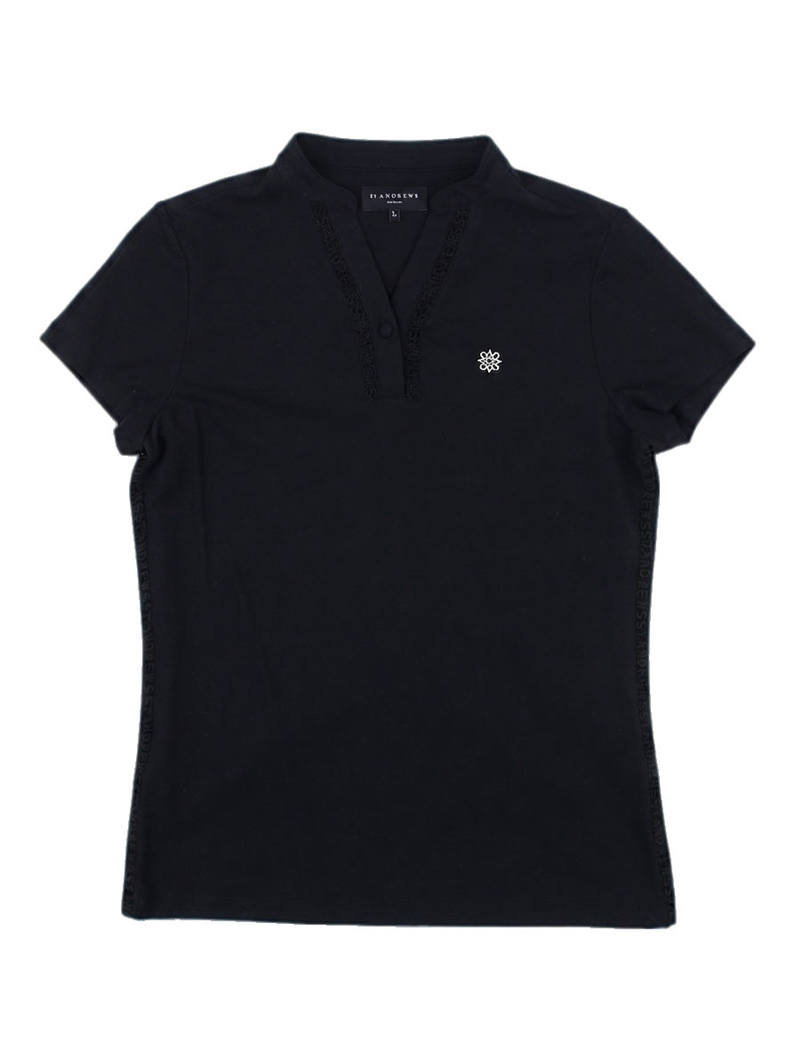 세인트앤드류스 여성 로고 반팔 카라티 블랙