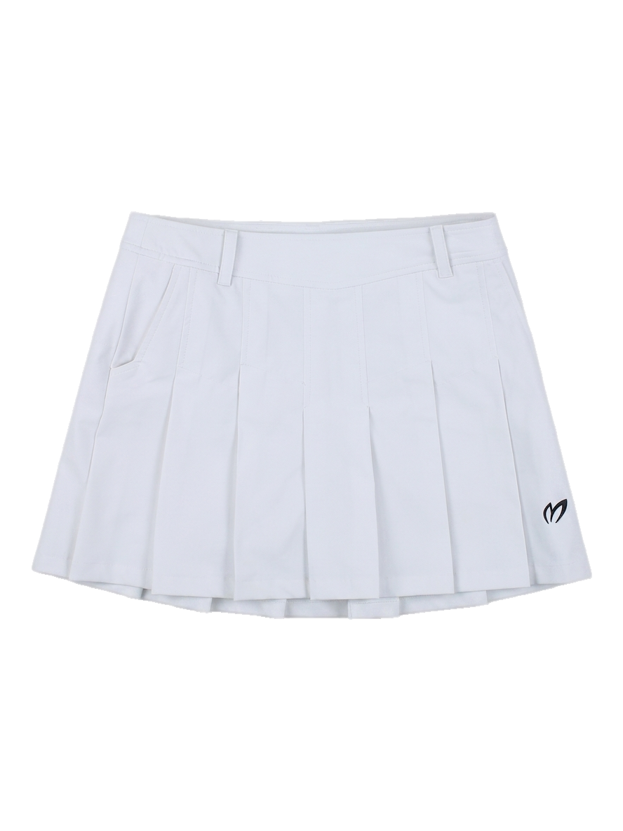 여성 화이트 플리츠 스커트
