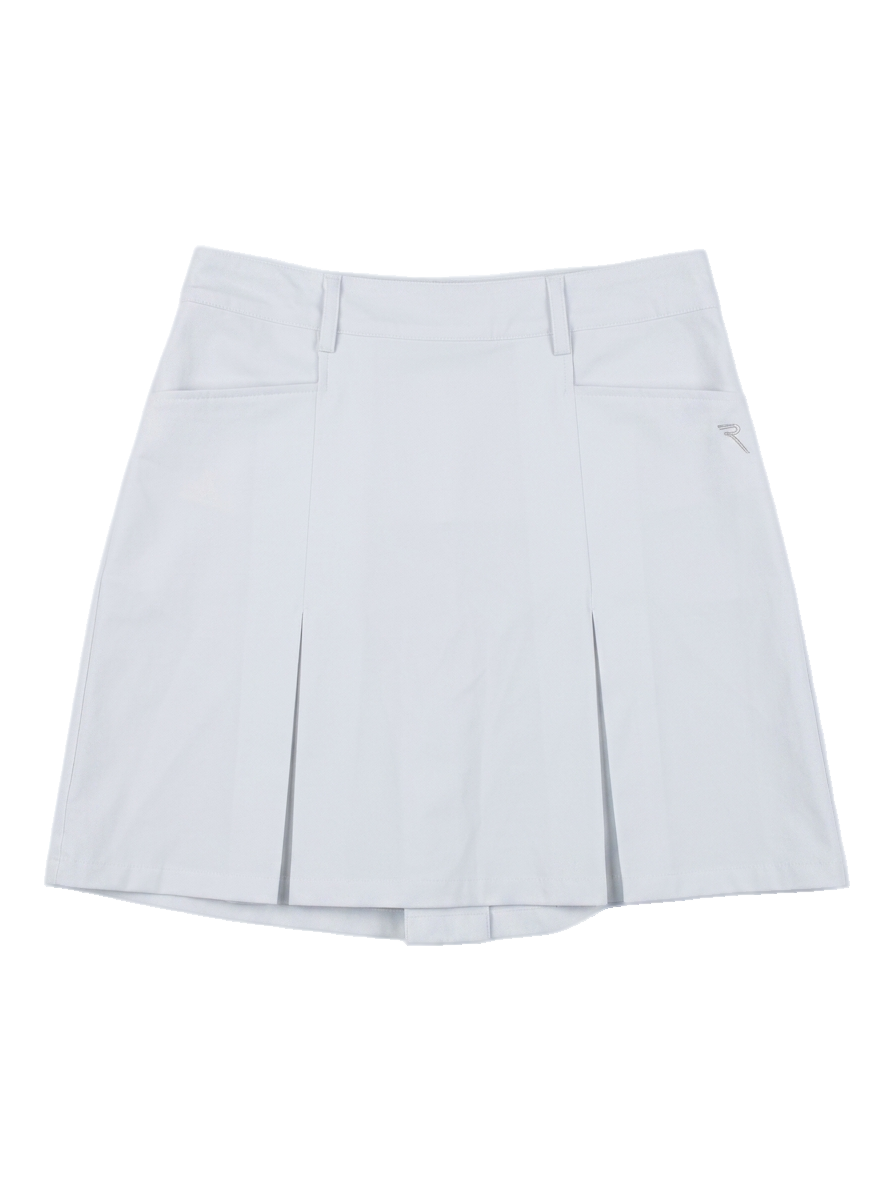화이트 플리츠 미니 스커트