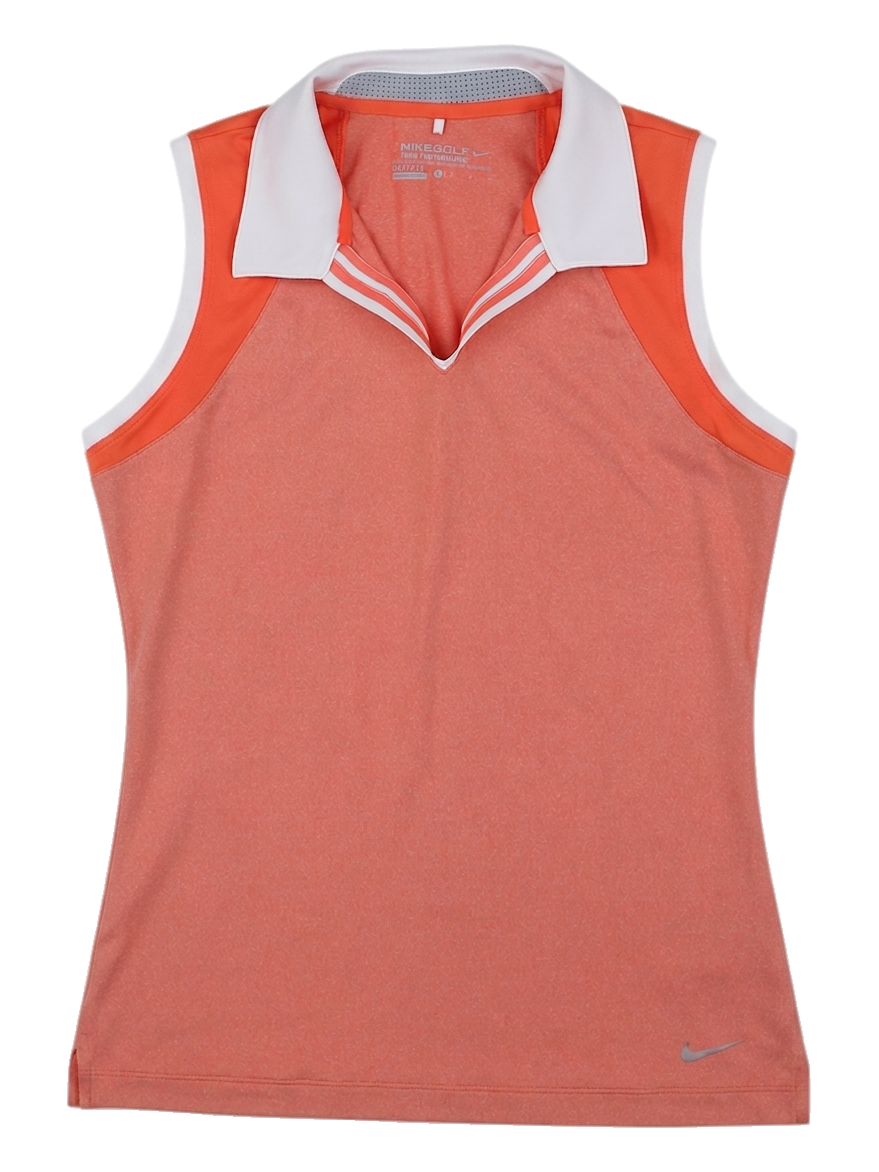 나이키 오렌지 멜란지 민소매 칼라티