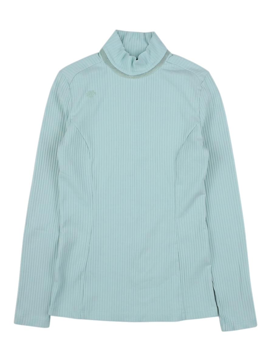 여성 민트 골지 하이넥 티셔츠