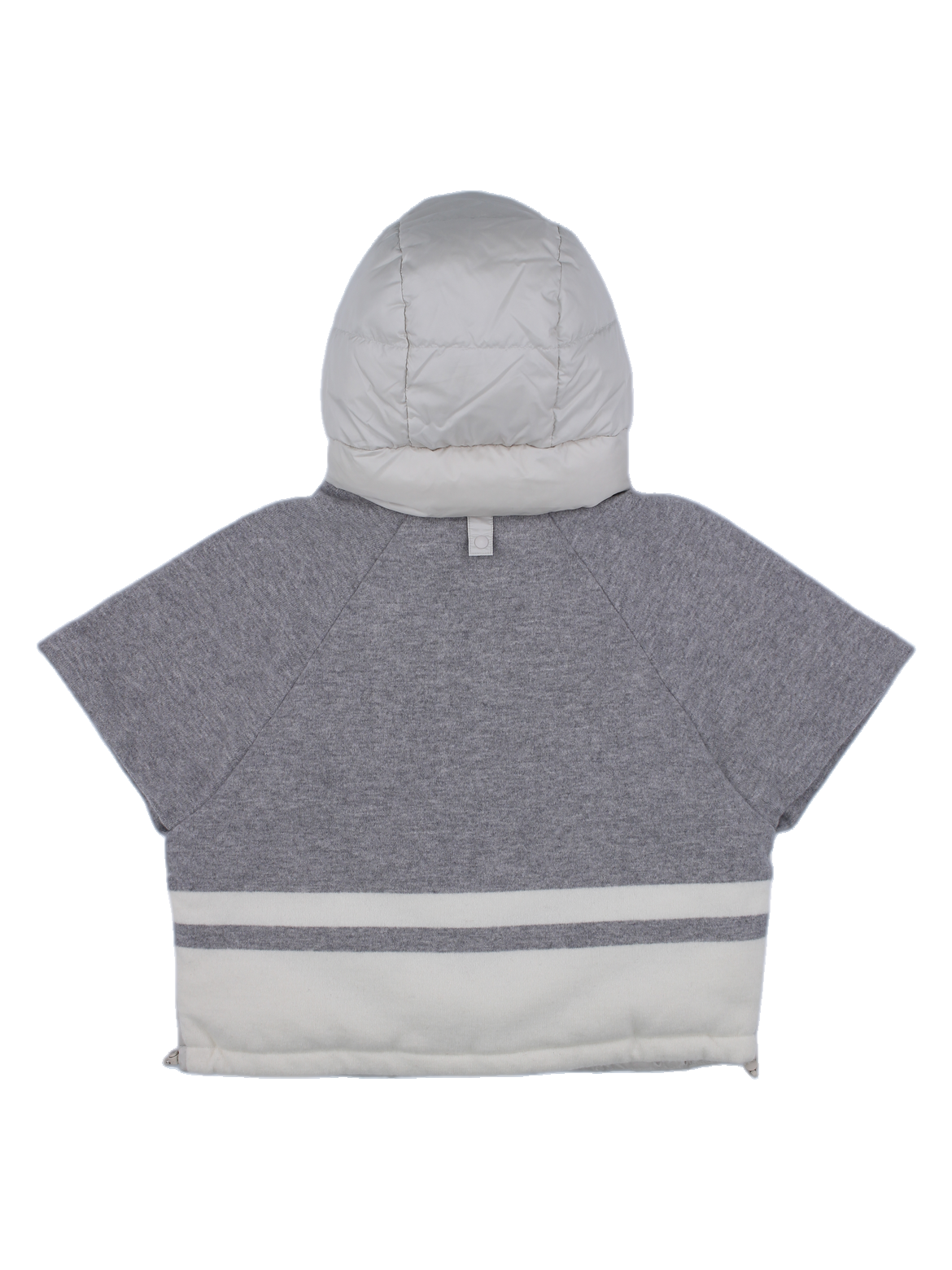 여성 그레이 콤비 후드 하프 지퍼 퀄팅 베스트