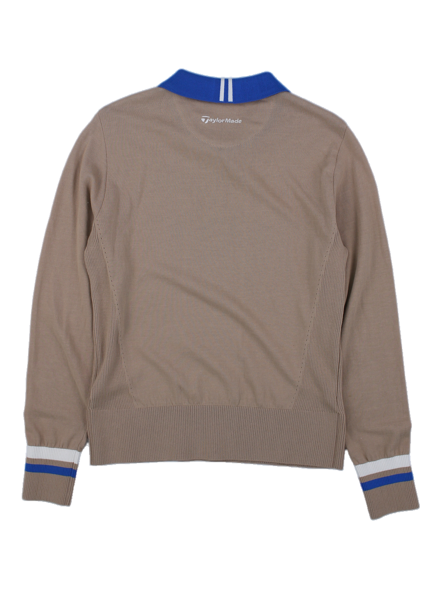 테일러메이드 베이지 로고 니트 카라티