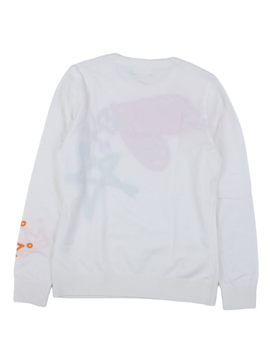 캐스트바작 아트웍 화이트 니트 스웨터