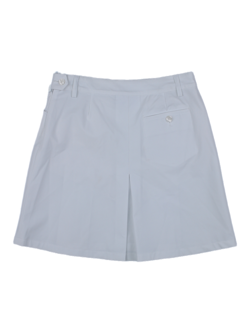 화이트 플리츠 미니 스커트