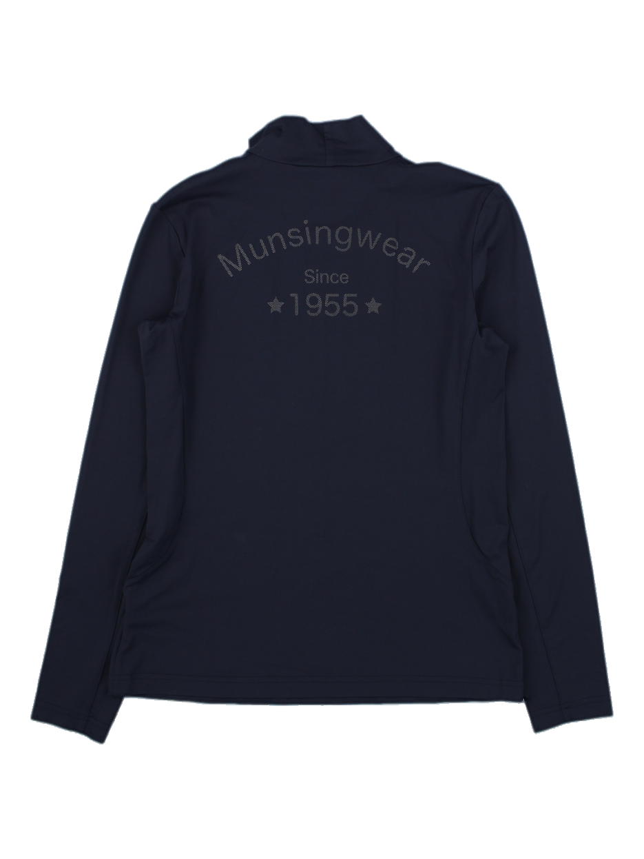 먼싱웨어 네이비 하프넥 롱슬리브 티셔츠