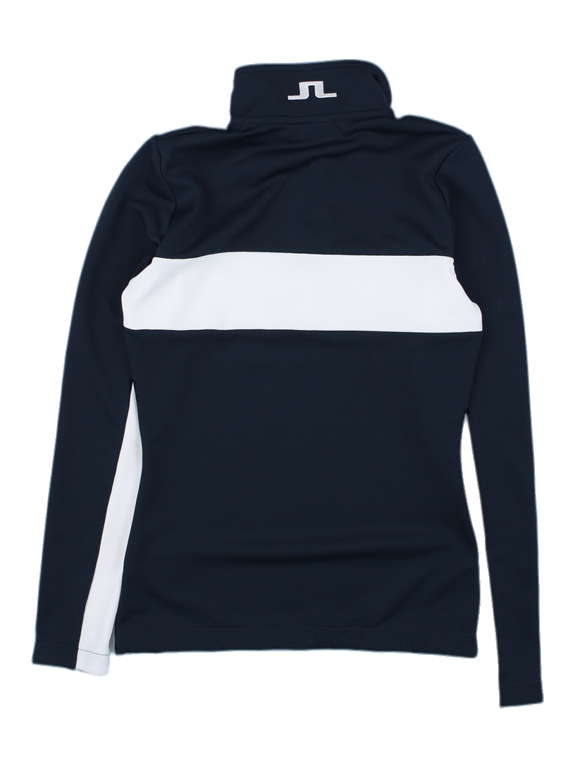 제이린드버그 네이비/화이트 블록 하프 집업 긴팔 티셔츠