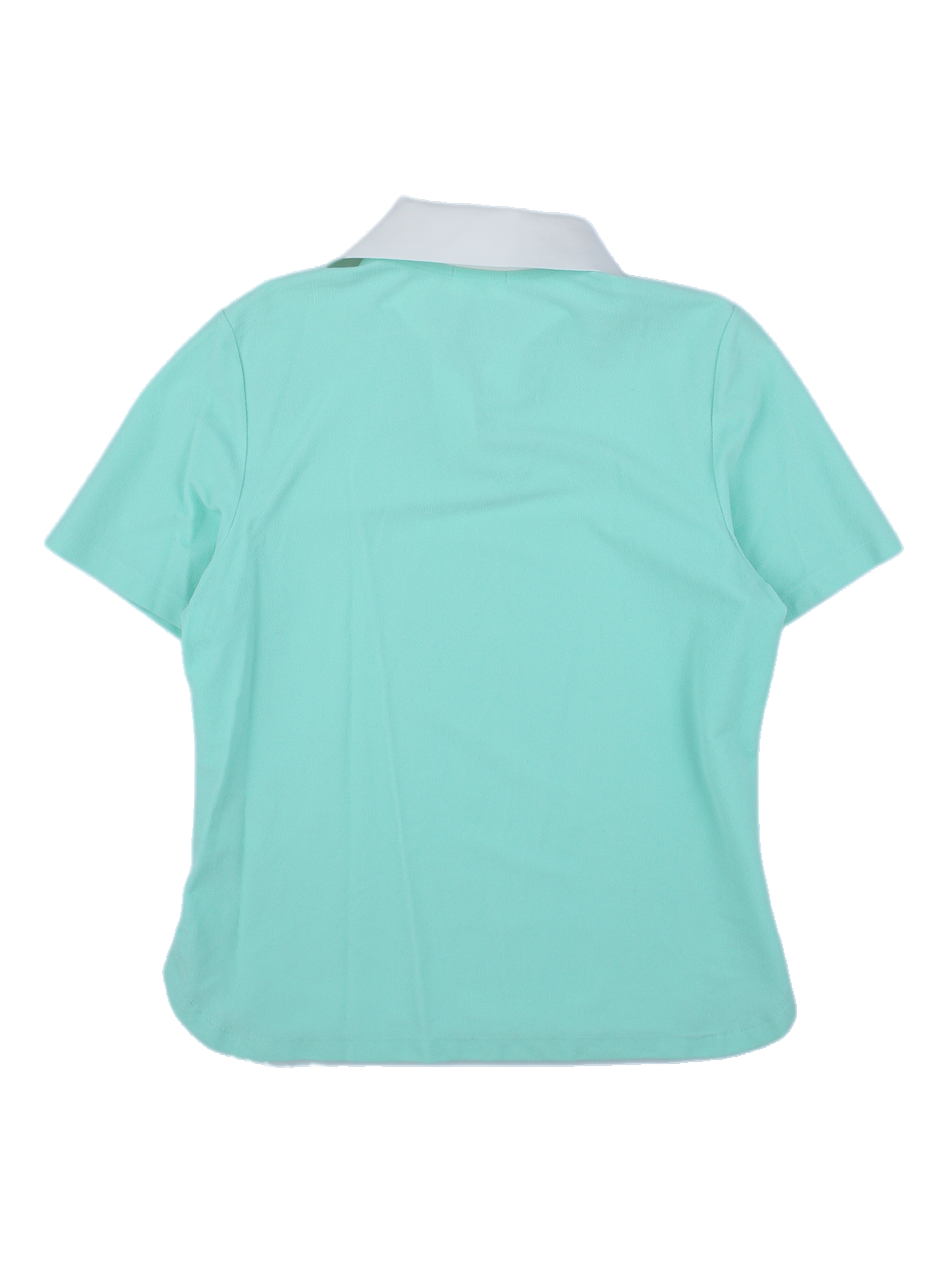 민트색 반팔 카라 티셔츠