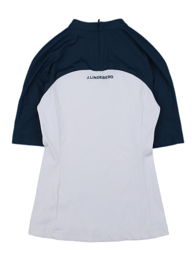 제이린드버그 반팔 모크넥 탑