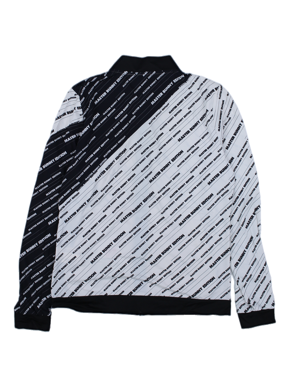 블랙/화이트 패턴 지퍼 점퍼