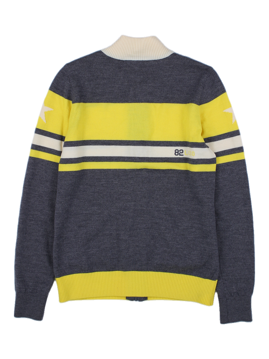 그레이 배색 니트 집업 카디건