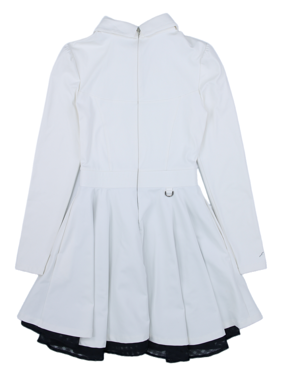 화이트 앤 블랙 배색 플레어 원피스