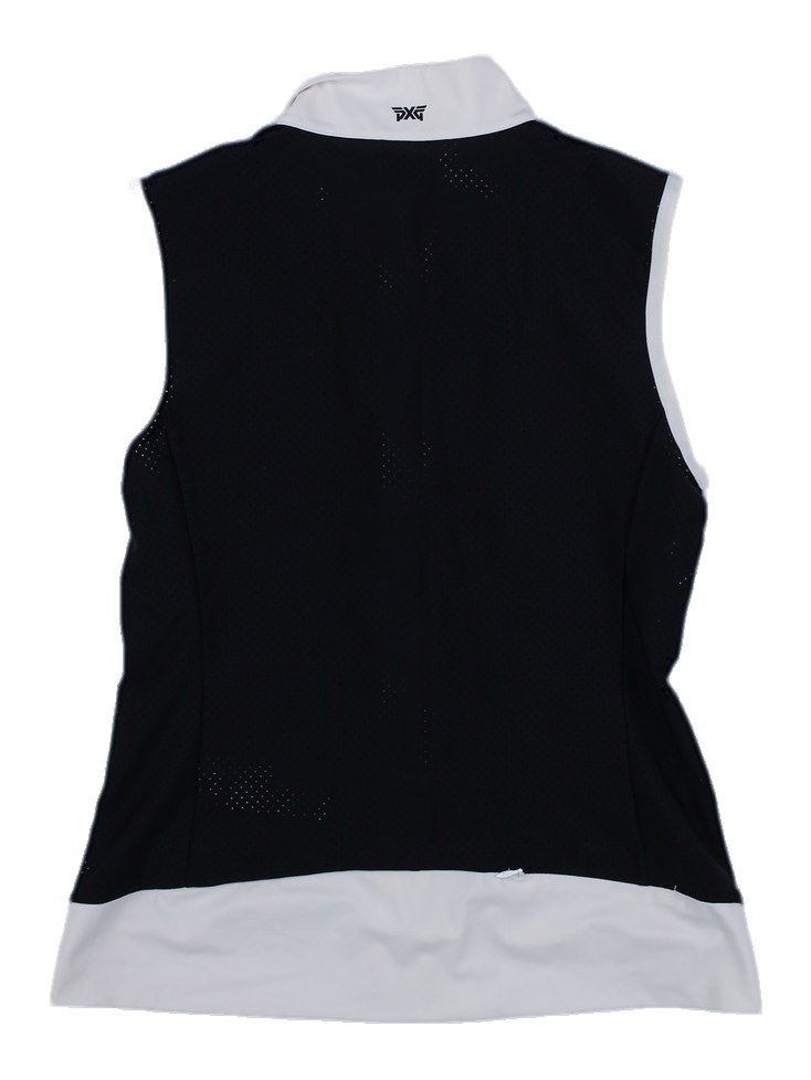 블랙 앤 화이트 지퍼 베스트