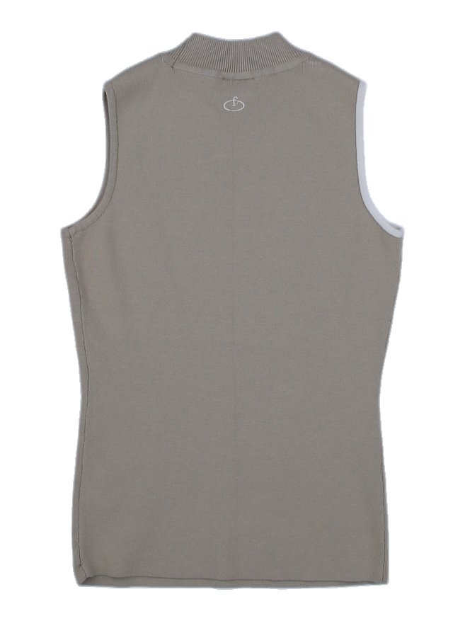 베이지 무스리브 니트 탑