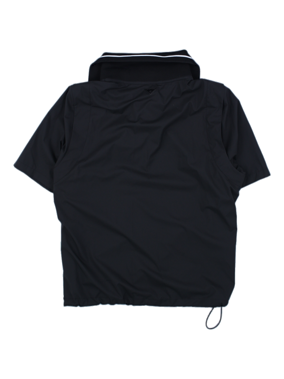 테일러메이드 블랙 반팔 하프 집업 티셔츠