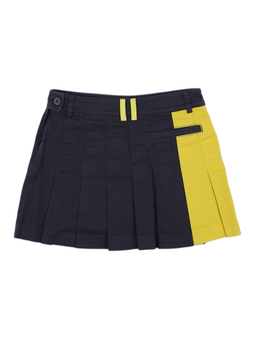 르꼬끄 스포르티브 옐로우 앤 블랙 플리츠 스커트