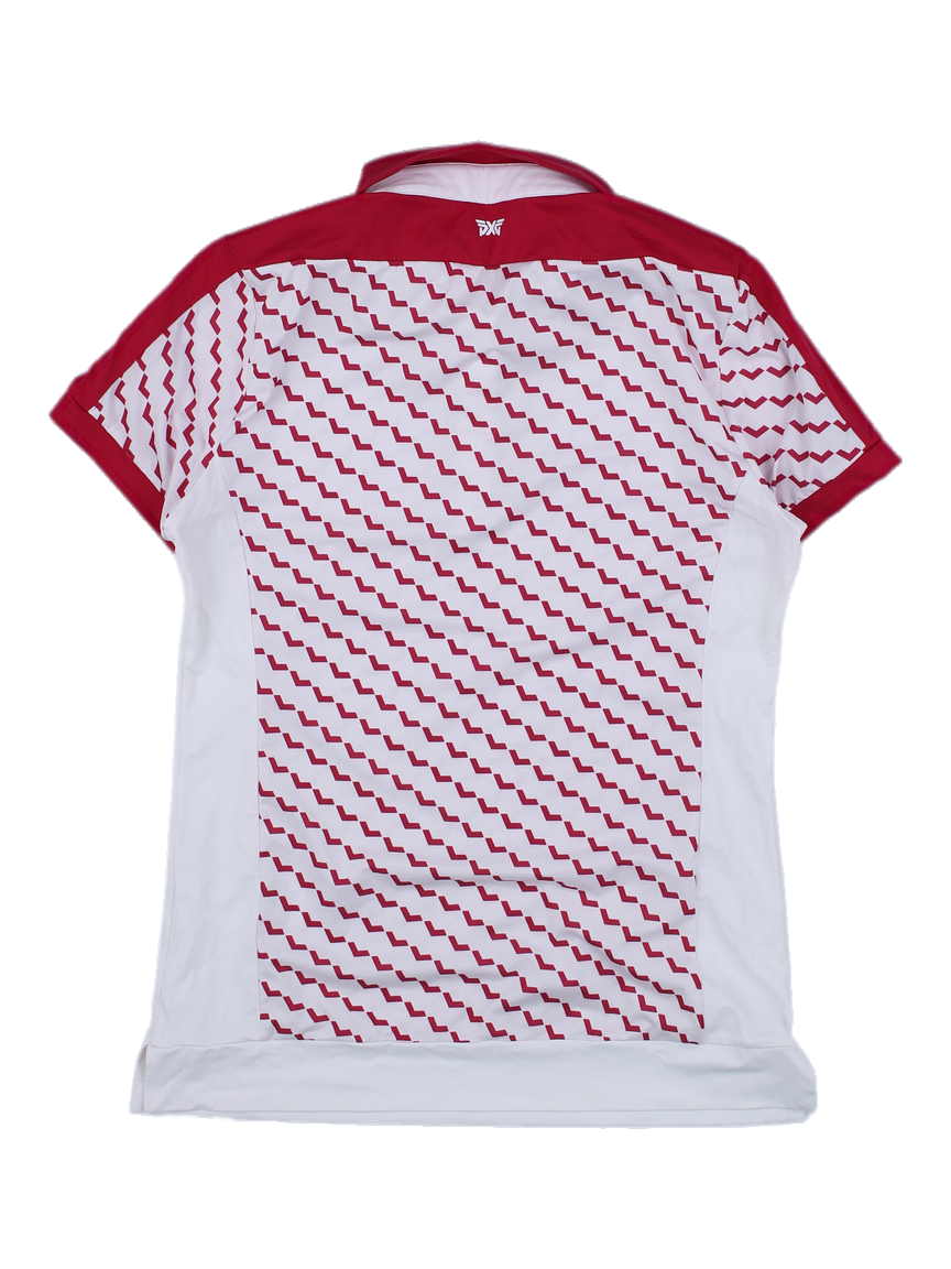 여성 PXG 레드 패턴 반팔 카라티