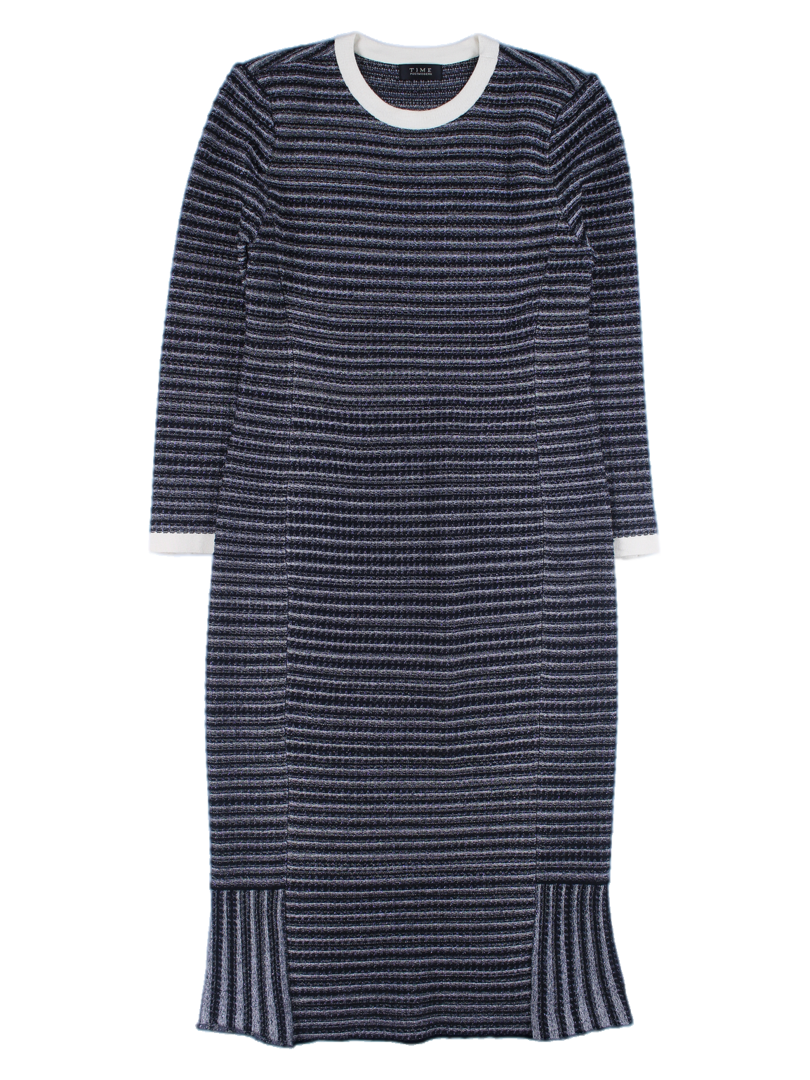 스트라이프 트위드 롱 원피스