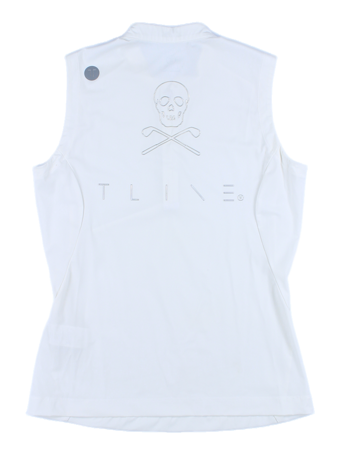 [여성] 반집업 민소매 티