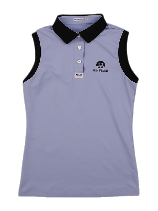 여성 민소매 카라 티